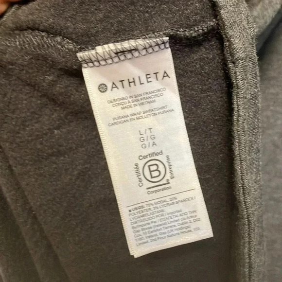 Athleta Grey faux  wrap hooded sweater - Picture 5 of 5